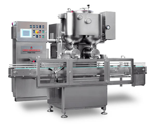 Полуавтоматична машина за пълнене на конфитюри с двойни глави